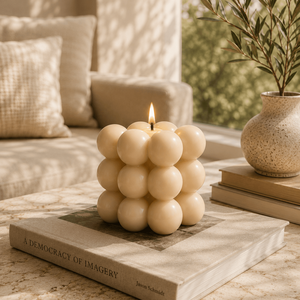 Bubble & Burn Sculptural Soy Wax Decorative Candle - Vyomas Decor