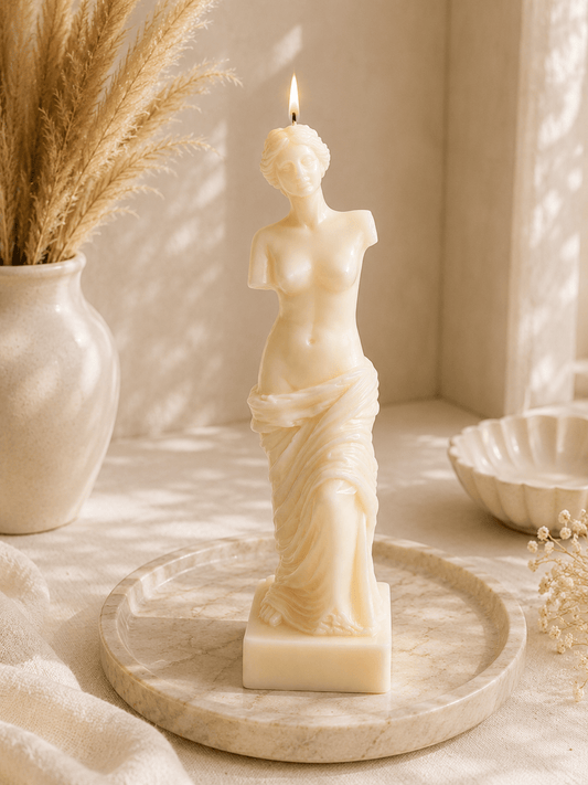 Celestial Venus Goddess Sculptural Soy Wax Candle - Vyomas Decor