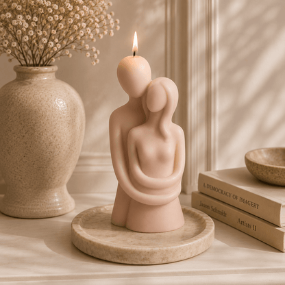 Eternal Flame Couple Romantic Sculptural Soy Wax Candle - Vyomas Decor