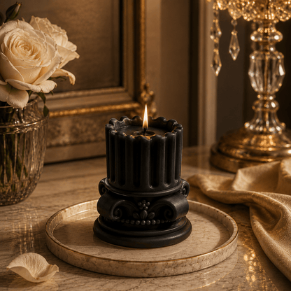 Frosted Fondant Luxury Soy Wax Pillar Candle - Vyomas Decor