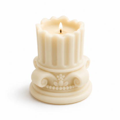 Frosted Fondant Luxury Soy Wax Pillar Candle - Vyomas Decor