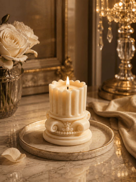 Frosted Fondant Luxury Soy Wax Pillar Candle - Vyomas Decor