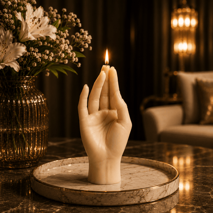 Grace Hand Sculptural Soy Wax Home Decor Candle - Vyomas Decor