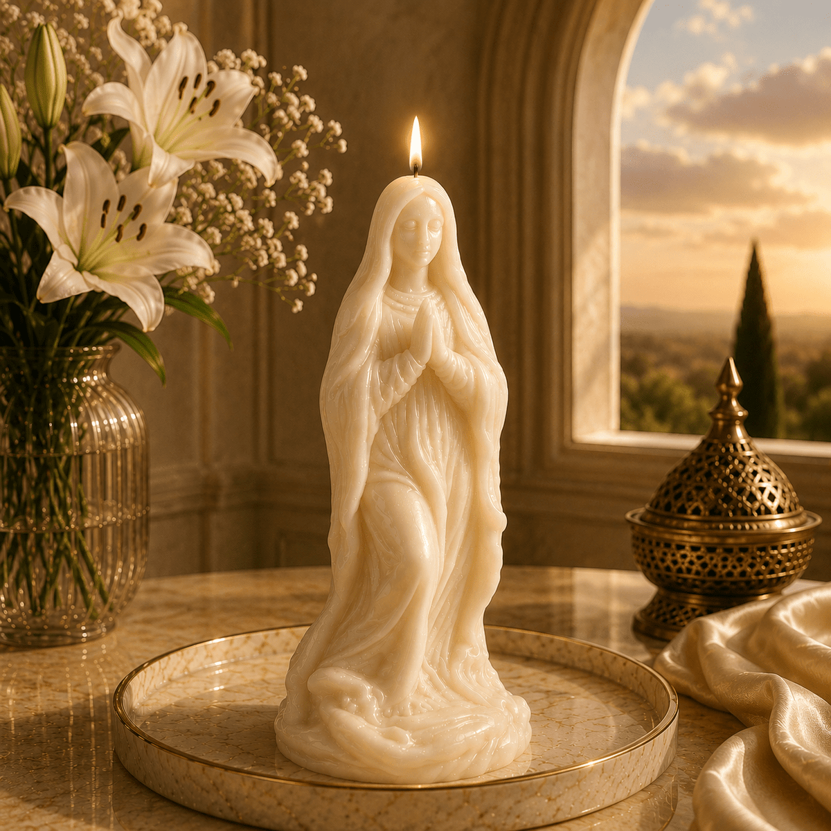 Harmony Embrace Sculptural Soy Wax Candle - Vyomas Decor