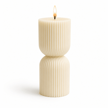 Hourglass Luxe Premium Soy Wax Pillar Candle - Vyomas Decor