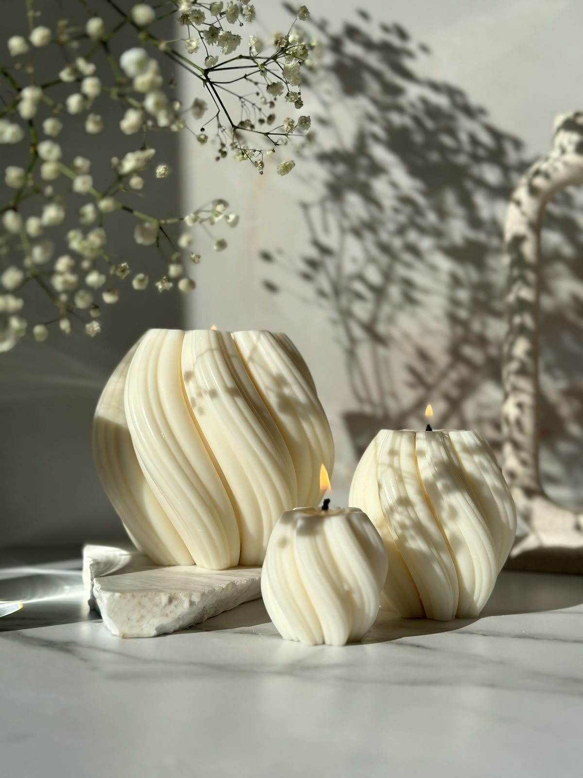 Raindrop Elegance Luxury Sculptural Soy Wax Candle