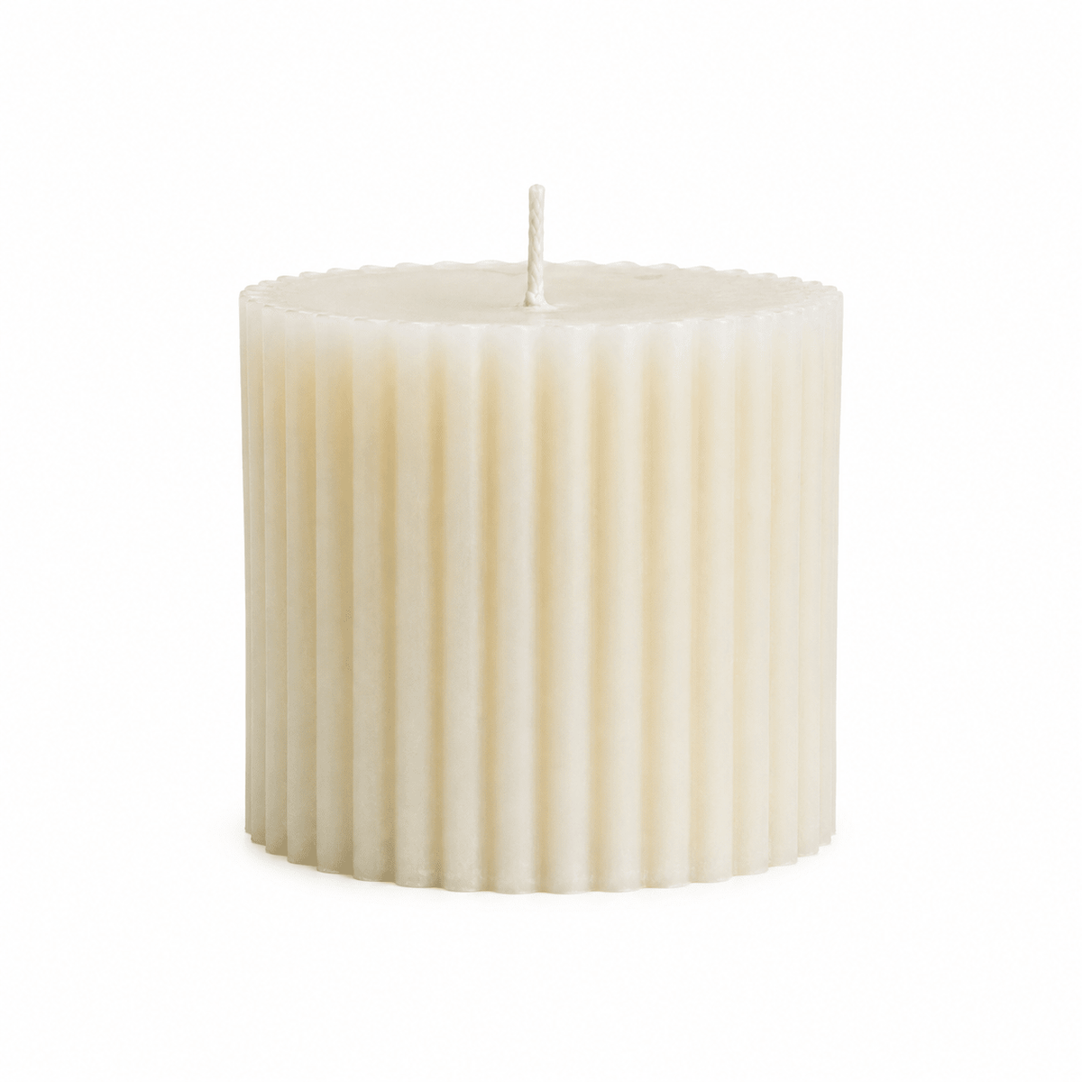 Ivory Fluted Pillar Candle | Handcrafted Decorative Candle - Vyomas Decor