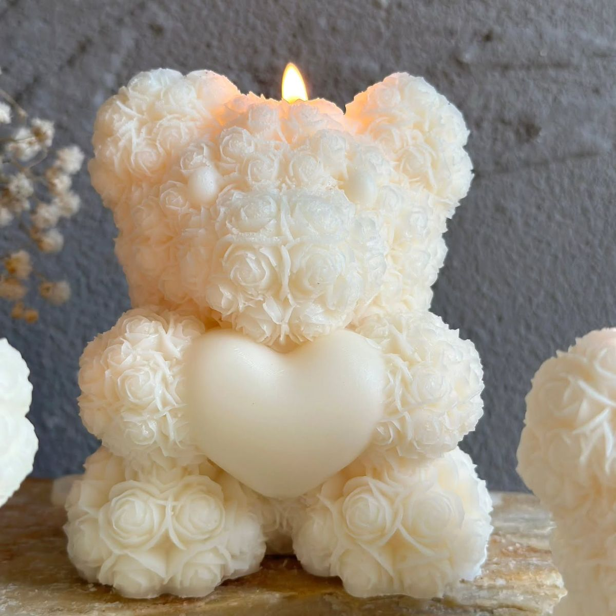 Luxury scented Rose Teddy candle by Vyomas Decor
