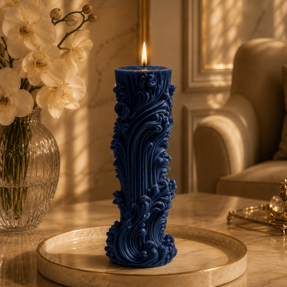 Roman Marble Luxury Decorative Soy Wax Pillar Candle - Vyomas Decor