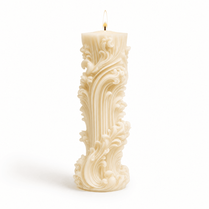 Roman Marble Luxury Decorative Soy Wax Pillar Candle - Vyomas Decor