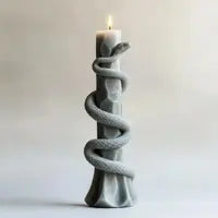 Serpent Sculptural Luxury Soy Wax Pillar Candle