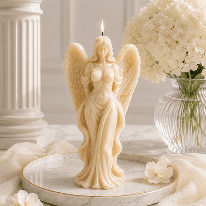 Seraphina Angel Sculptural Soy Wax Candle - Vyomas Decor