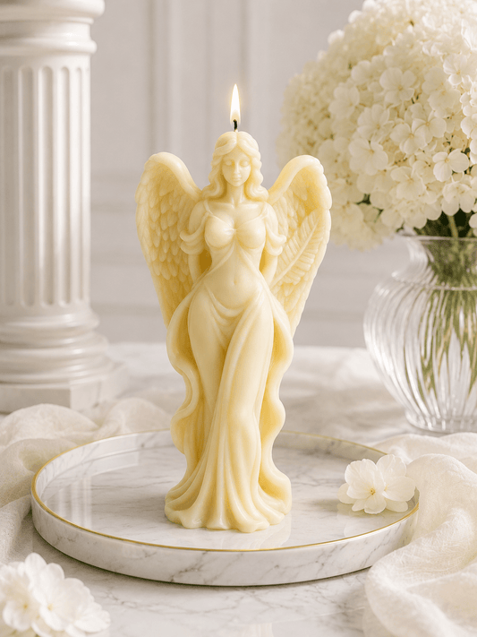 Seraphina Angel Sculptural Soy Wax Candle - Vyomas Decor