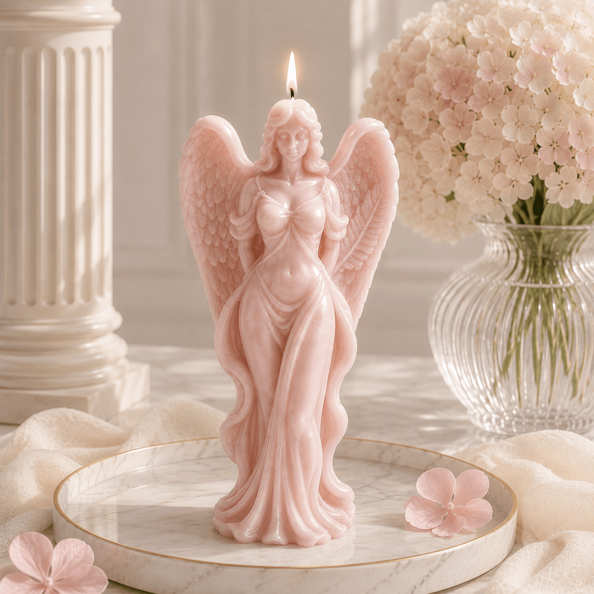 Seraphina Angel Sculptural Soy Wax Candle - Vyomas Decor