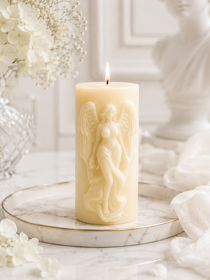 Decorative sculptural candle for luxury living room styling