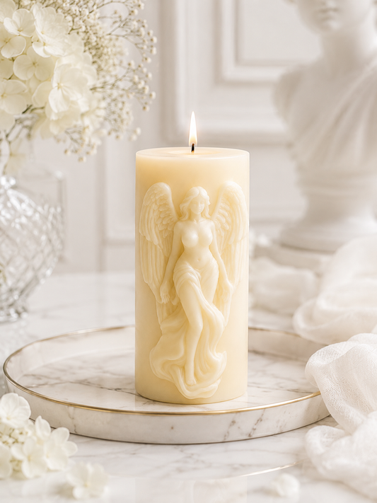 Decorative sculptural candle for luxury living room styling