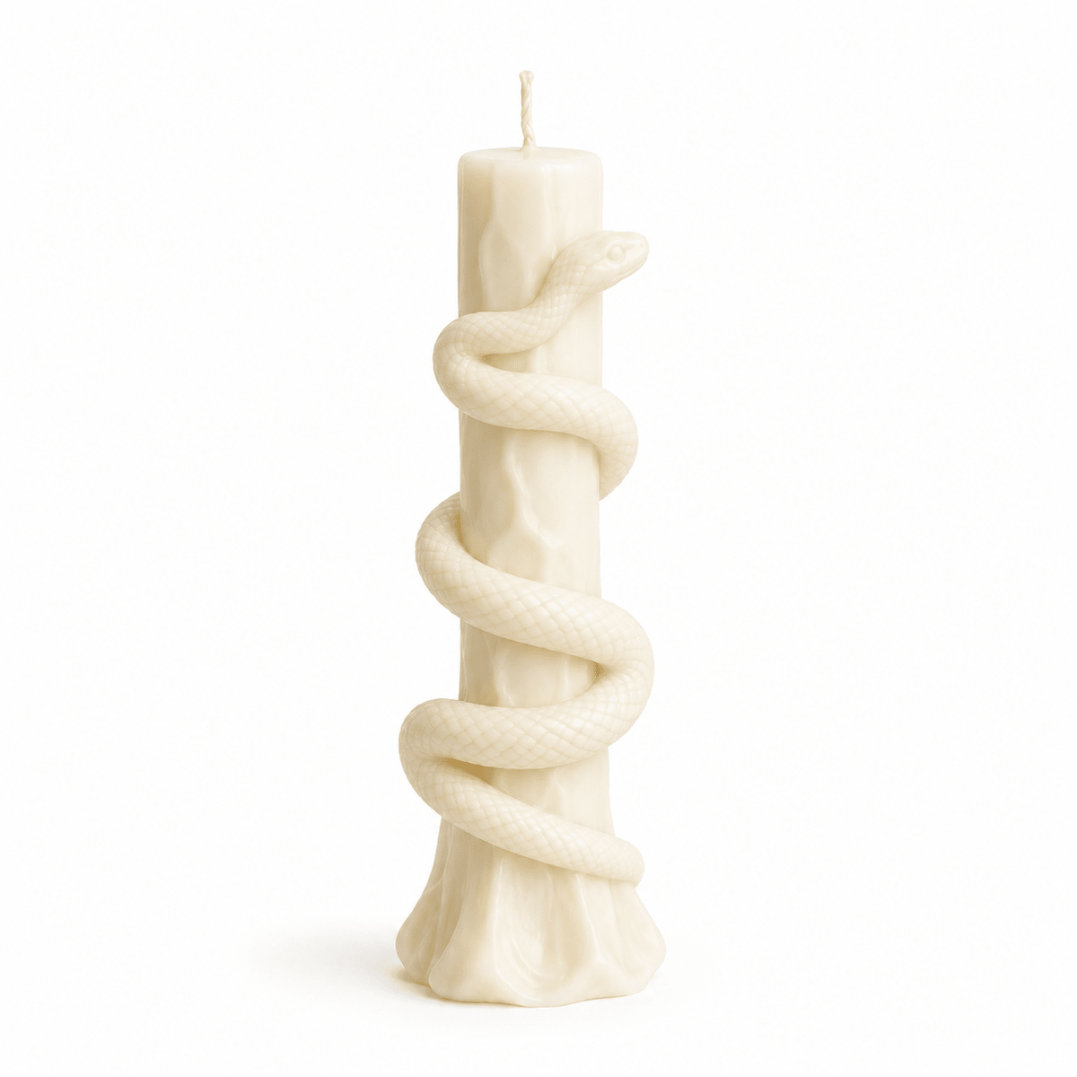 Serpent Sculptural Luxury Soy Wax Pillar Candle - Vyomas Decor