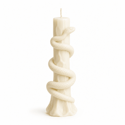 Serpent Sculptural Luxury Soy Wax Pillar Candle - Vyomas Decor