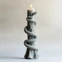 Serpent Sculptural Luxury Soy Wax Pillar Candle - Vyomas Decor